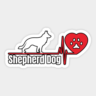 Shepherd dog heart love Sticker